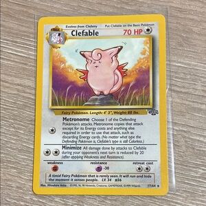 Clefable 17/64 Jungle Unlimited Non Holo WotC 1999 Vintage Pokemon TCG Card